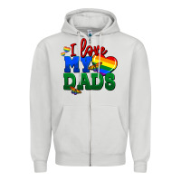 Dove Grey I love my dads Zipper Hoodie - FaDigitalArtStudio