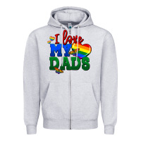 Heather Grey I love my dads Zipper Hoodie - FaDigitalArtStudio