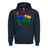 Navy I love my dads Zipper Hoodie - FaDigitalArtStudio