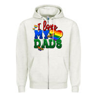 Oatmeal Heather I love my dads Zipper Hoodie - FaDigitalArtStudio