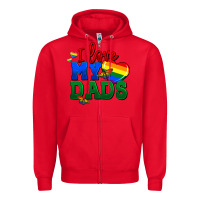Red I love my dads Zipper Hoodie - FaDigitalArtStudio