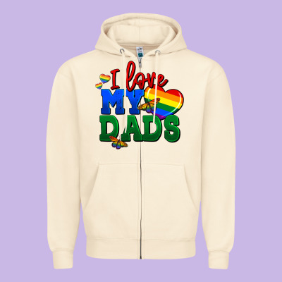 I Love My Dads Zipper Hoodie Designed By Fadigitalartstudio