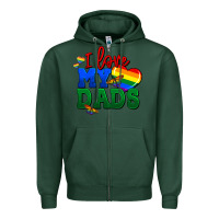 Sports Green I love my dads Zipper Hoodie - FaDigitalArtStudio
