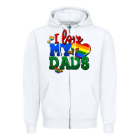 White I love my dads Zipper Hoodie - FaDigitalArtStudio
