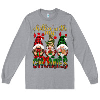 Heather Grey Chillin' with my gnomes Long Sleeve Tee - NancyCooperArtShop