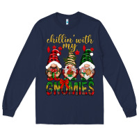 Navy Chillin' with my gnomes Long Sleeve Tee - NancyCooperArtShop