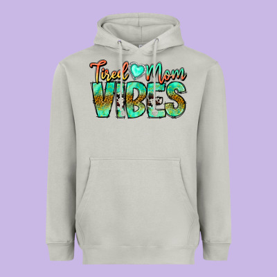 Tired Mom Vibes Heavyweight Hoodie Designed By Cowhidedigitalart
