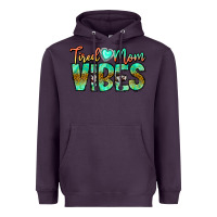 Plum Tired Mom Vibes Heavyweight Hoodie - CowhideDigitalArt