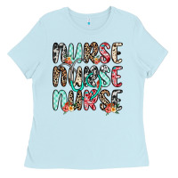 Baby Blue nurse nurse nurse Ladies Tee - NancyCooperArtShop
