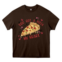 Chocolate Brown you got a pizza my heart Heavy Core Tee - MaliasSmallBusiness