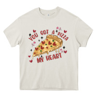 Cream you got a pizza my heart Heavy Core Tee - MaliasSmallBusiness