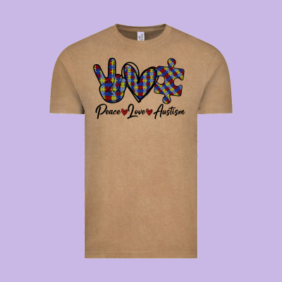 Peace Love Autism Vintage Tee Designed By Bettercallsaul