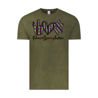 Vintage Olive Peace Love Autism Vintage Tee - Bettercallsaul