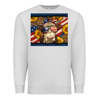 Dove Grey Western 4th Of July Cow Premium Sweatshirt - LillyAllenDesigns