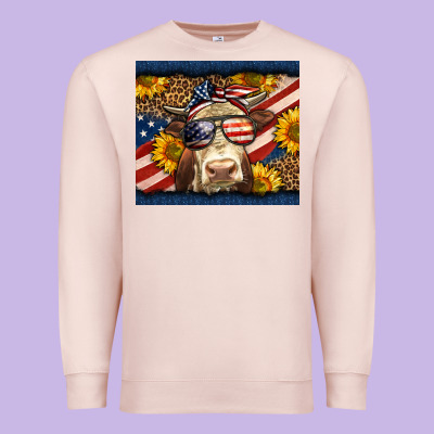 Western 4th Of July Cow Premium Sweatshirt Designed By Lillyallendesigns