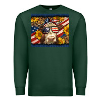 Sports Green Western 4th Of July Cow Premium Sweatshirt - LillyAllenDesigns