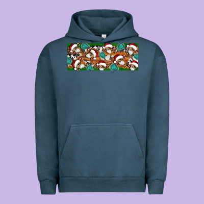 Santa Skeleton Christmas Urban Hoodie Designed By Artiststas