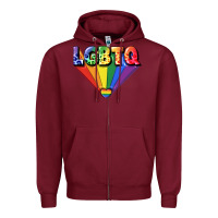 Burgundy lgbtq pride Zipper Hoodie - FaDigitalArtStudio