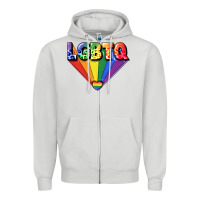 Dove Grey lgbtq pride Zipper Hoodie - FaDigitalArtStudio