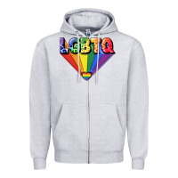 Heather Grey lgbtq pride Zipper Hoodie - FaDigitalArtStudio