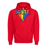 Red lgbtq pride Zipper Hoodie - FaDigitalArtStudio