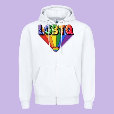 Lgbtq Pride Zipper Hoodie Designed By Fadigitalartstudio