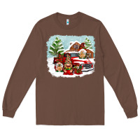 Chestnut Christmas gnomes with red truck Long Sleeve Tee - NancyCooperArtShop