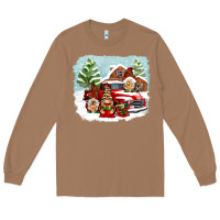 Toasted Coconut Christmas gnomes with red truck Long Sleeve Tee - NancyCooperArtShop