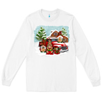 White Christmas gnomes with red truck Long Sleeve Tee - NancyCooperArtShop