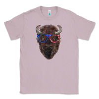Lilac bison with american flag glasses Classic Tee - RanaPortraitStore