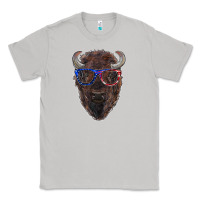 Moon Dust bison with american flag glasses Classic Tee - RanaPortraitStore