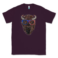 Plum bison with american flag glasses Classic Tee - RanaPortraitStore
