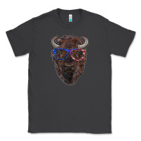 Smoke bison with american flag glasses Classic Tee - RanaPortraitStore