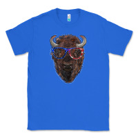 True Royal bison with american flag glasses Classic Tee - RanaPortraitStore