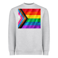 Heather Grey Pride flag Heavyweight Sweatshirt - CowGirlArtShop