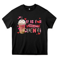 Black v is for valentine venti coffee cup Heavy Core Tee - MaliasSmallBusiness