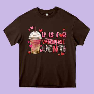 V Is For Valentine Venti Coffee Cup Heavy Core Tee Designed By Maliassmallbusiness