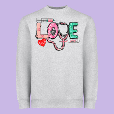 Love Nursing Heavyweight Sweatshirt Designed By Cowgirlartshop