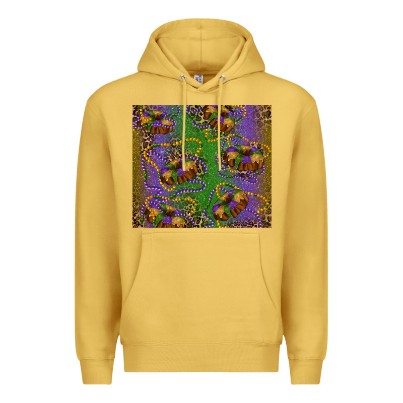 Mardi Gras King Cake Leopard Premium Hoodie by RanaPortraitStore | Teevron