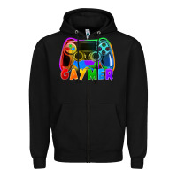 Black Gaymer Zipper Hoodie - FaDigitalArtStudio