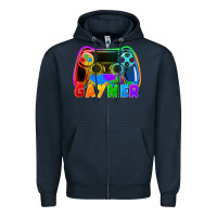Navy Gaymer Zipper Hoodie - FaDigitalArtStudio