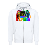 White Gaymer Zipper Hoodie - FaDigitalArtStudio