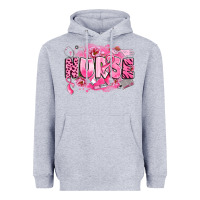 Heather Grey breast cancer nurse Heavyweight Hoodie - LillyAllenDesigns