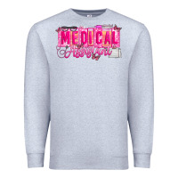 Heather Grey valentine medical assistant Premium Sweatshirt - CowhideDigitalArt