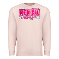 Pale Pink valentine medical assistant Premium Sweatshirt - CowhideDigitalArt