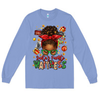 Colony Blue santa's favorite waitress messy bun Long Sleeve Tee - texasbilliewilder