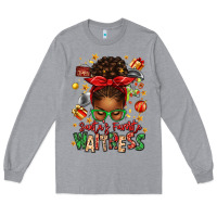 Heather Grey santa's favorite waitress messy bun Long Sleeve Tee - texasbilliewilder