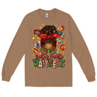 Toasted Coconut santa's favorite waitress messy bun Long Sleeve Tee - texasbilliewilder