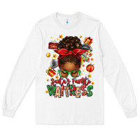White santa's favorite waitress messy bun Long Sleeve Tee - texasbilliewilder
