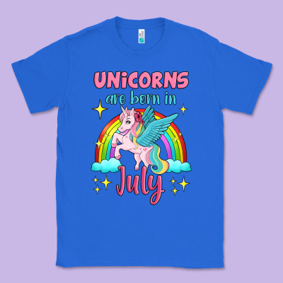 Unicorns Are Born In July Classic Tee Designed By Jasminsmagicworld